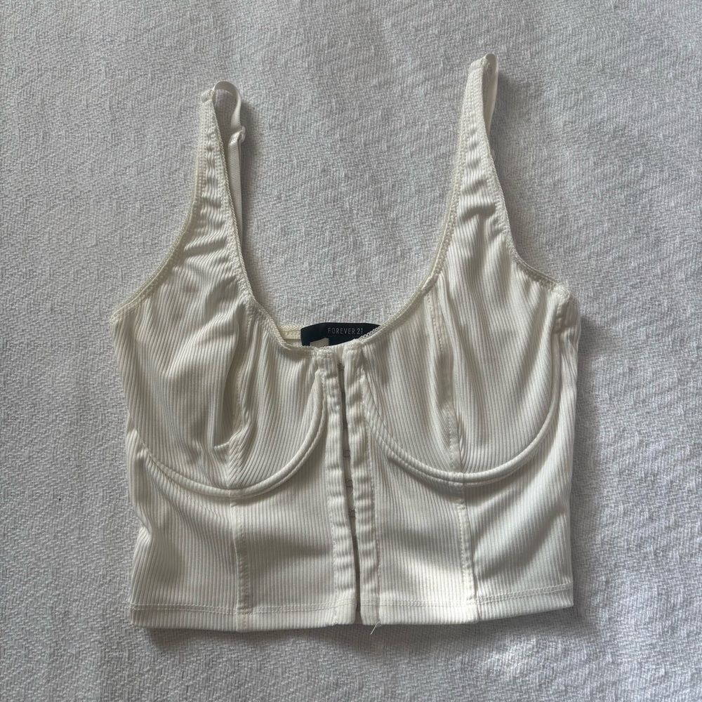 Forever 21 white underwire corset crop top